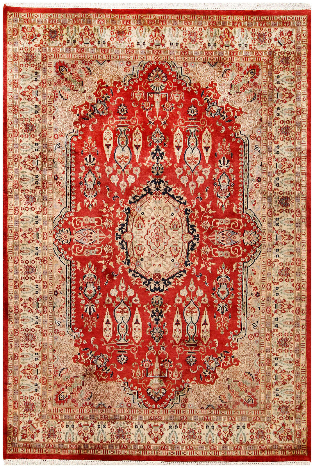 Firebrick Isfahan 4' 6 x 6' 6 - No. 56776 - ALRUG Rug Store
