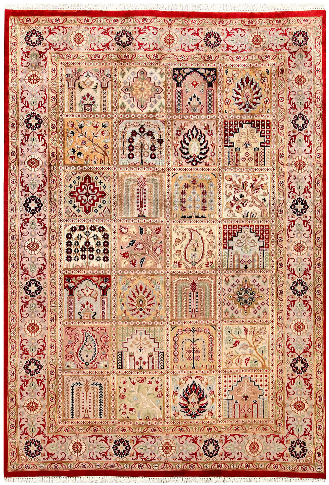 Pakistani Bakhtiar Rug 4' 6 x 6' 4 Hand-Knotted