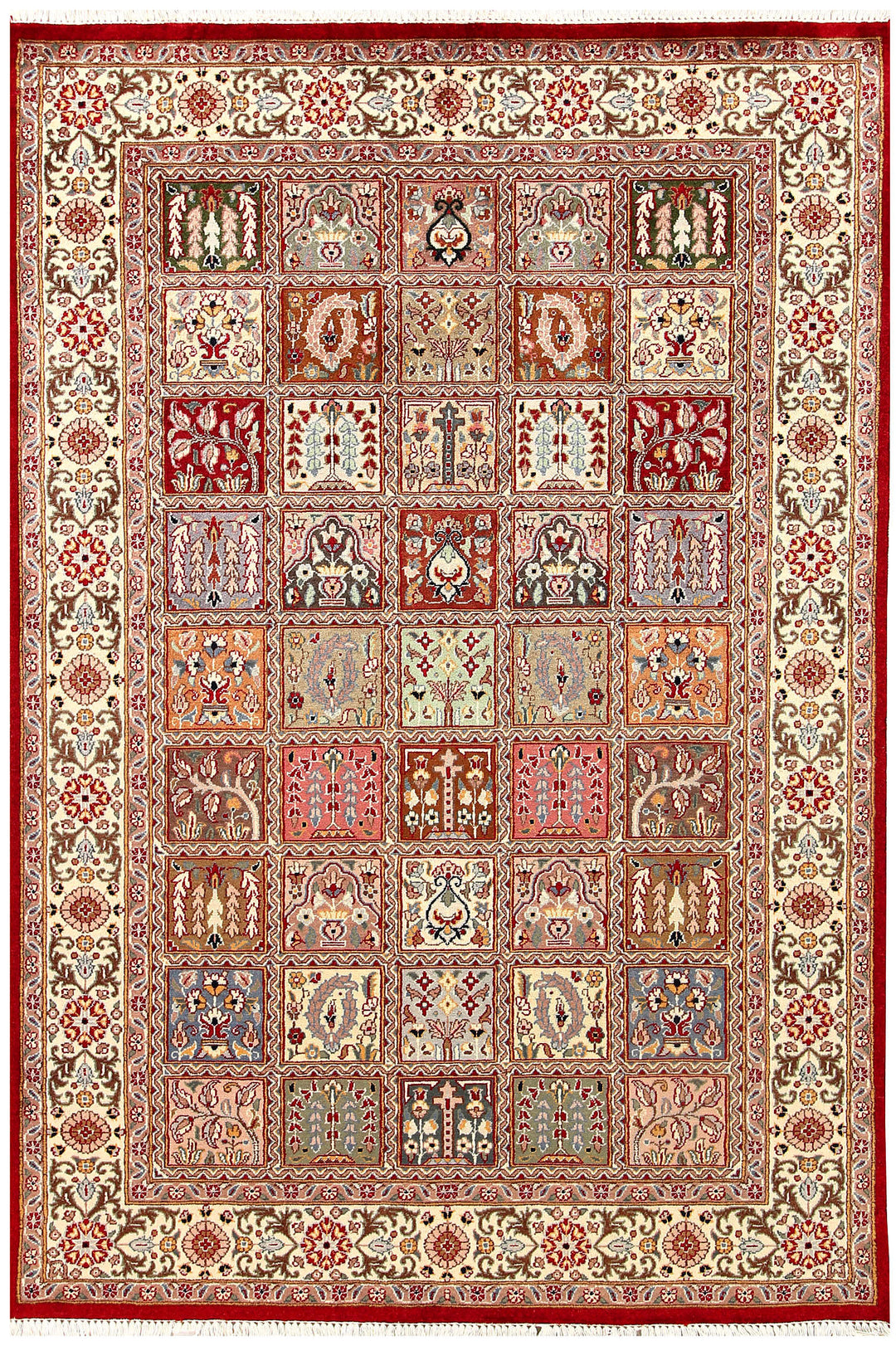 Pakistani Bakhtiar Rug 4'6" x 6'8" Hand-Knotted