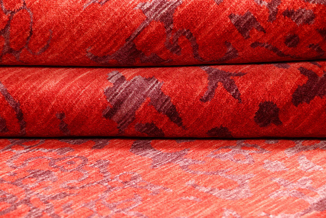 Firebrick Ikat 4'  7" x 6'  10" - No. QA68197