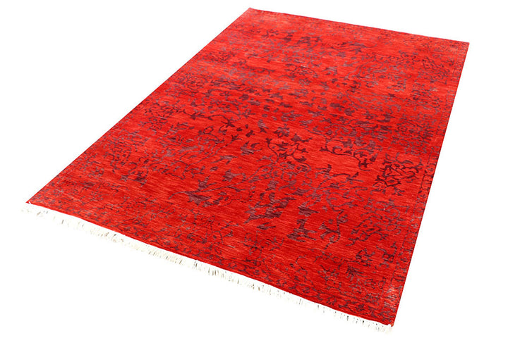 Firebrick Ikat 4' 7 x 6' 10 - No. 56790