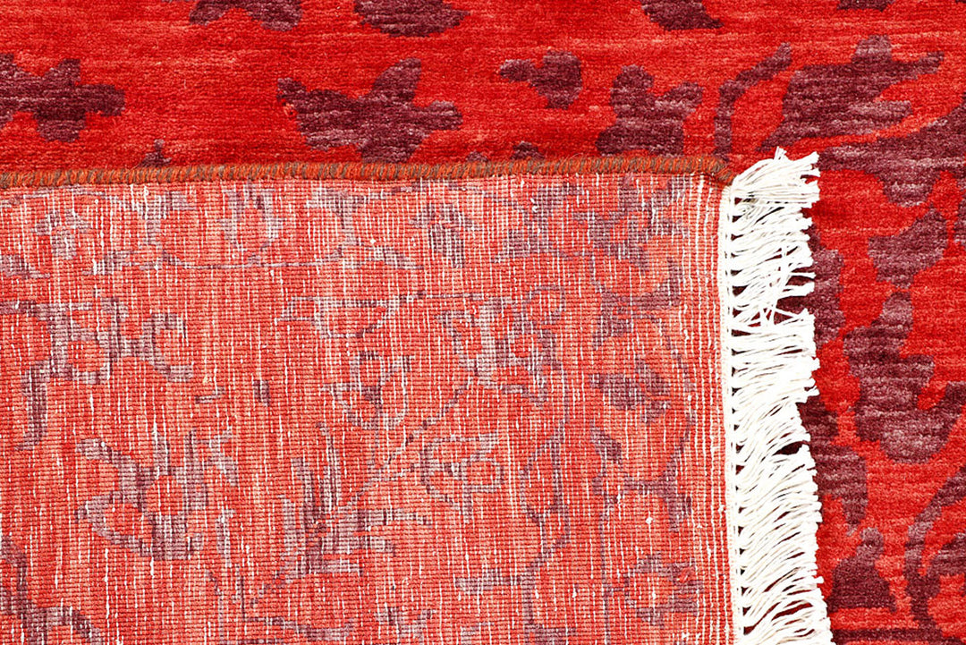 Firebrick Ikat 4'  7" x 6'  10" - No. QA68197