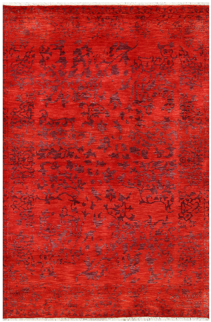 Firebrick Ikat 4' 7 x 6' 10 - No. 56790