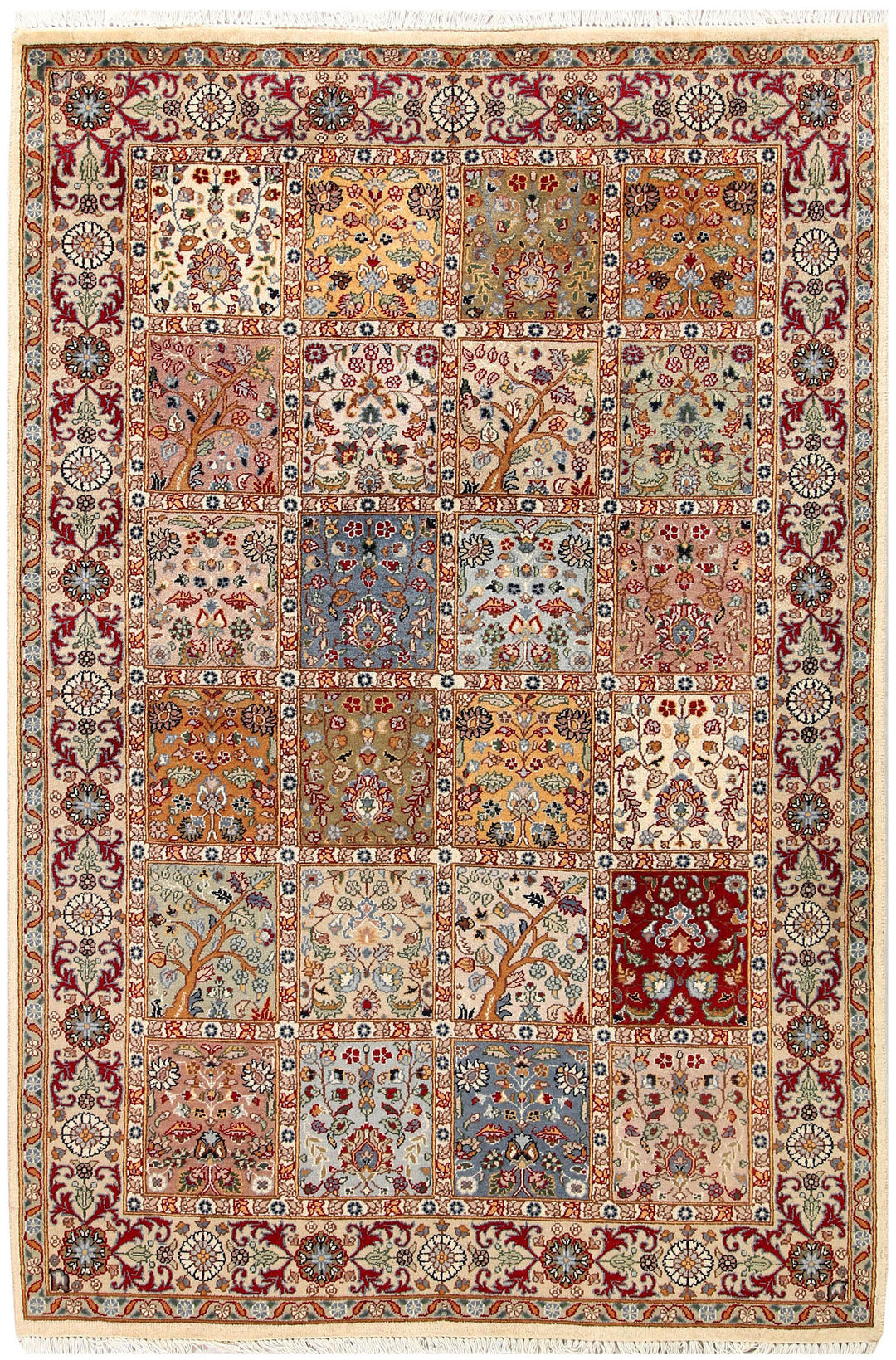 Pakistani Bakhtiar Rug 4'6" x 6'8" Hand-Knotted
