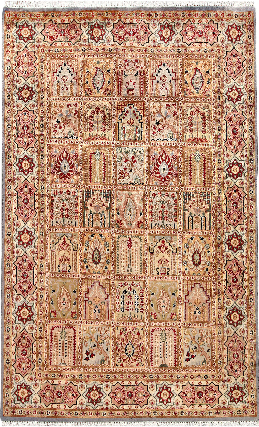 Pakistani Bakhtiar Rug 3'11" x 6'4" Hand-Knotted