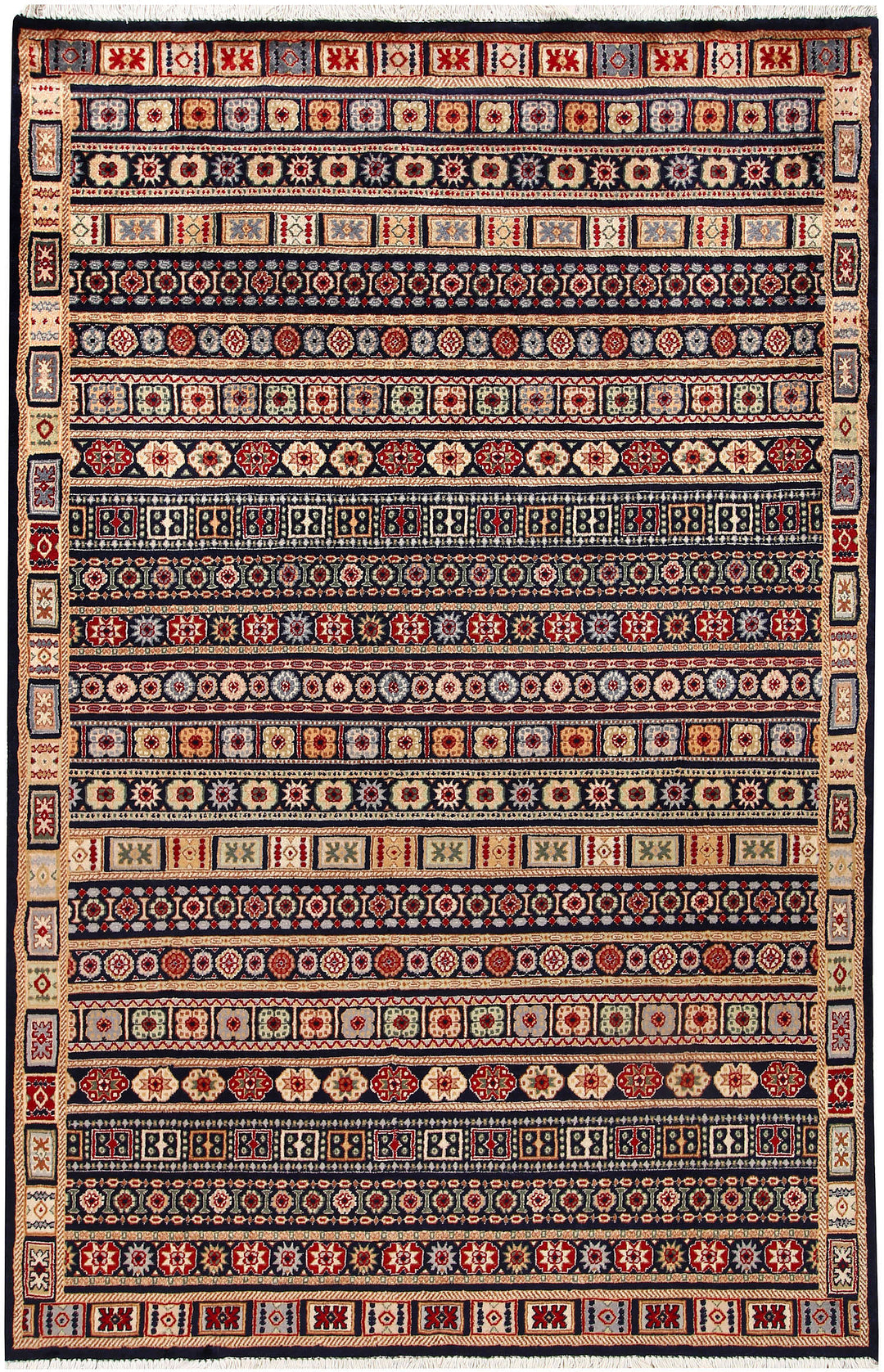 Afghan Bakhtiar Rug 4'6" x 6'9" Hand-Knotted