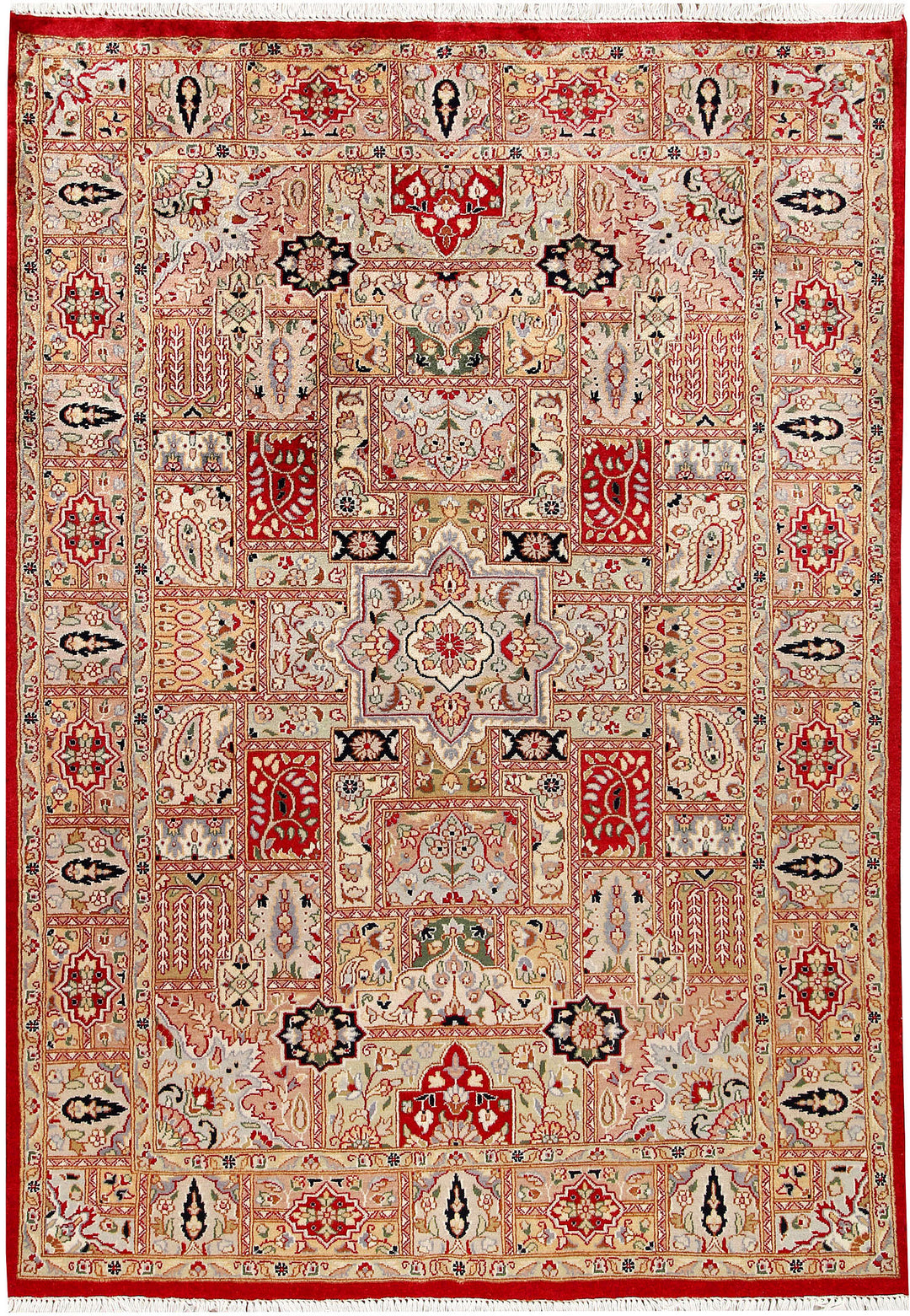 Pakistani Bakhtiar Rug 4' 6 x 6' 4 Hand-Knotted