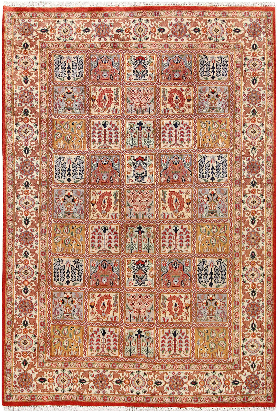Pakistani Bakhtiar Rug 4' 4 x 6' 6 Hand-Knotted