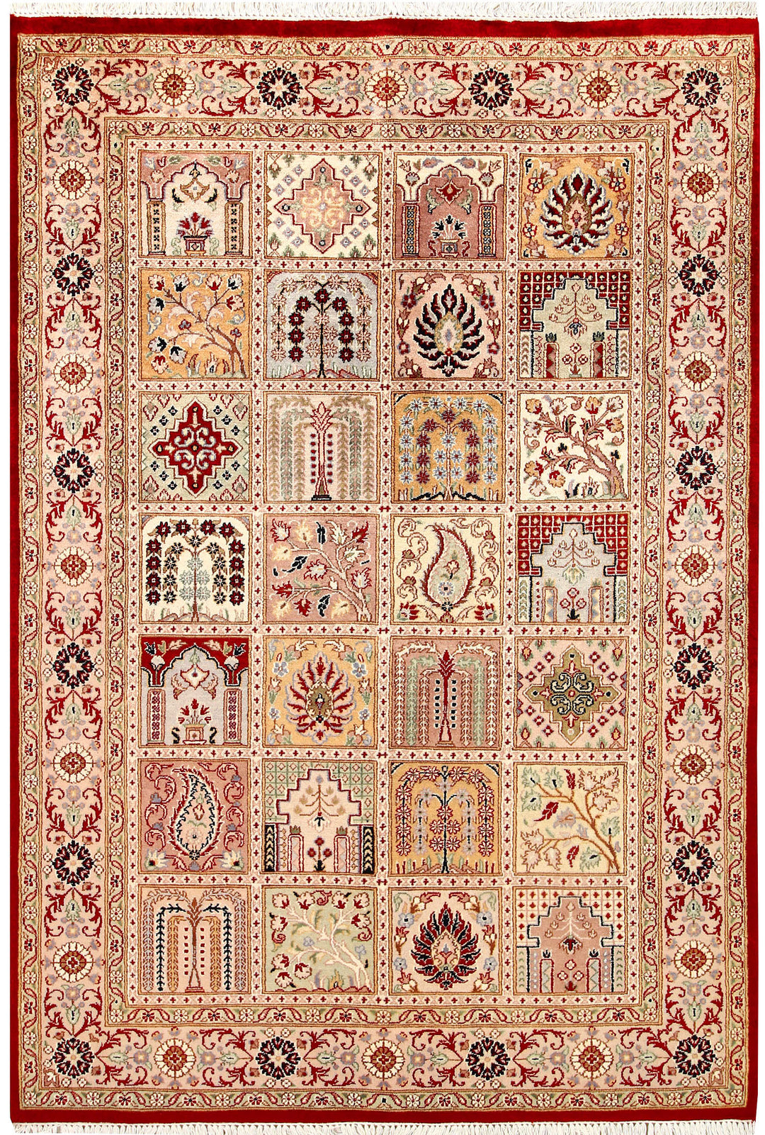 Pakistani Bakhtiar Rug 4'6" x 6'7" Hand-Knotted