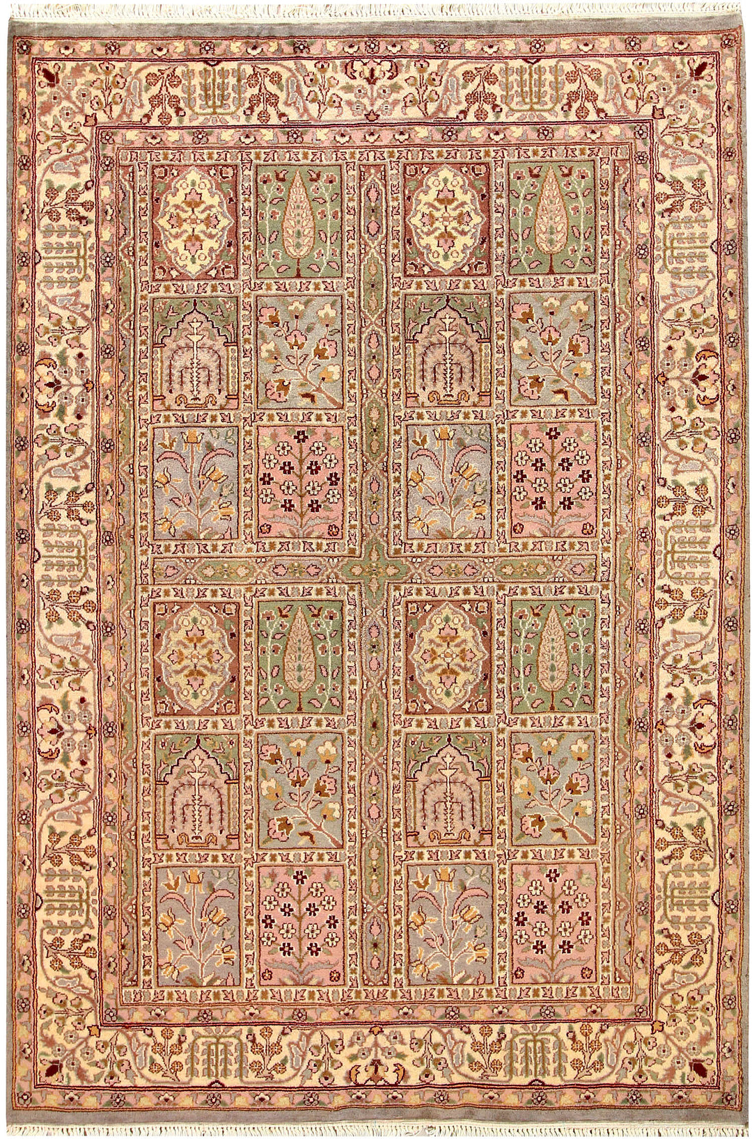 Pakistani Bakhtiar Rug 4' 1 x 6' Hand-Knotted