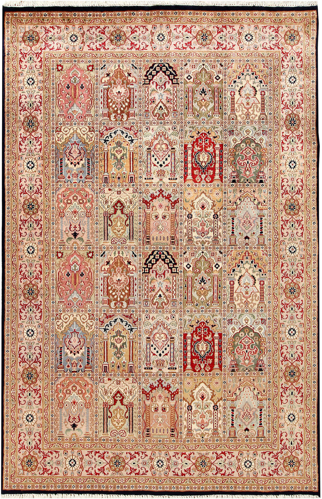 Afghan Bakhtiar Rug 4'6" x 6'11" Hand-Knotted