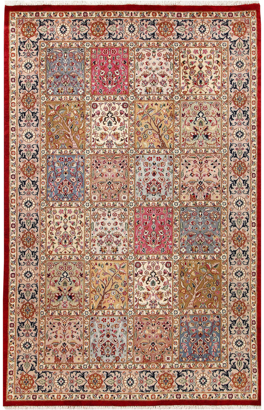 Pakistani Bakhtiar Rug 4'6" x 6'11" Hand-Knotted