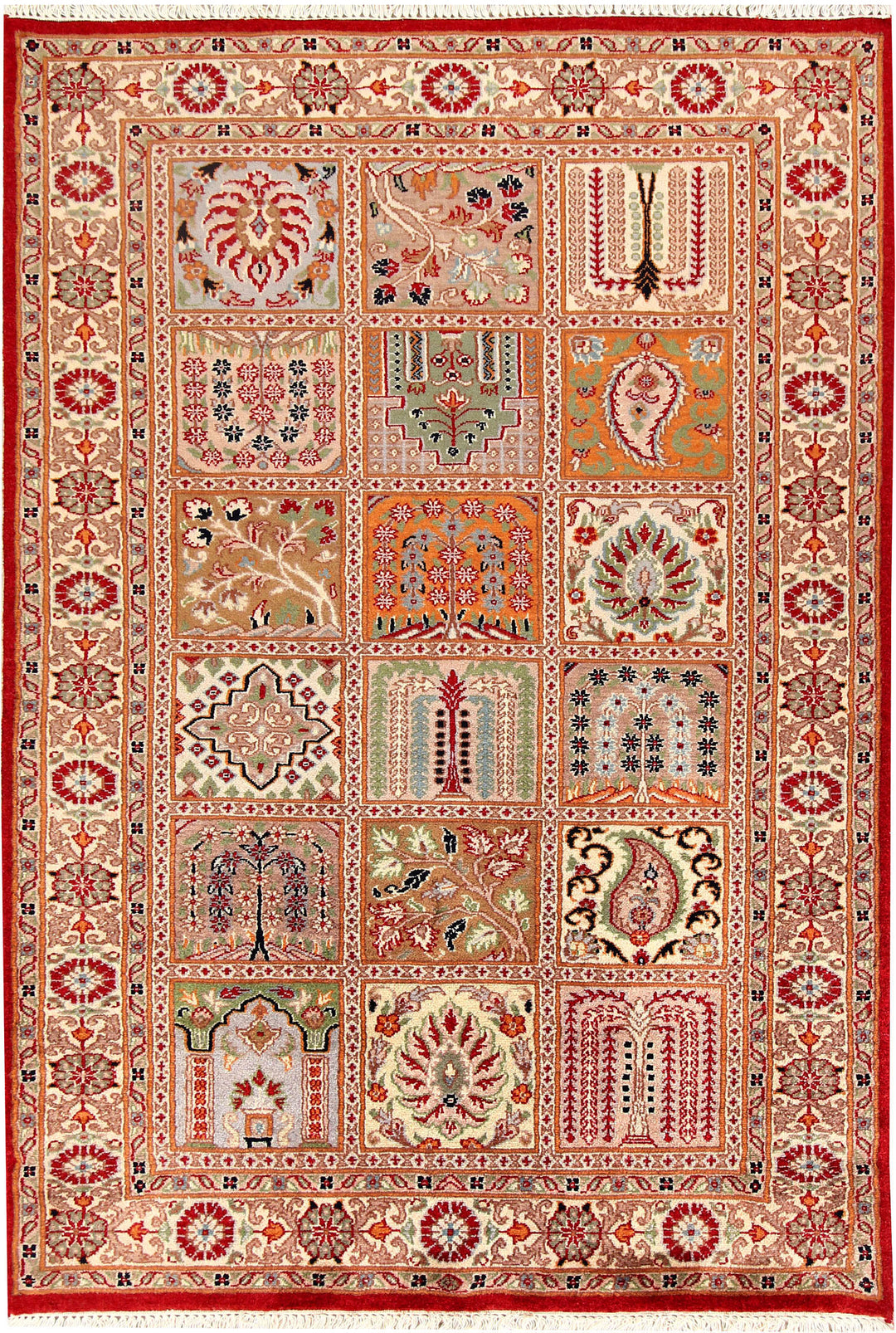 Pakistani Bakhtiar Rug 3'4" x 5'5" Hand-Knotted