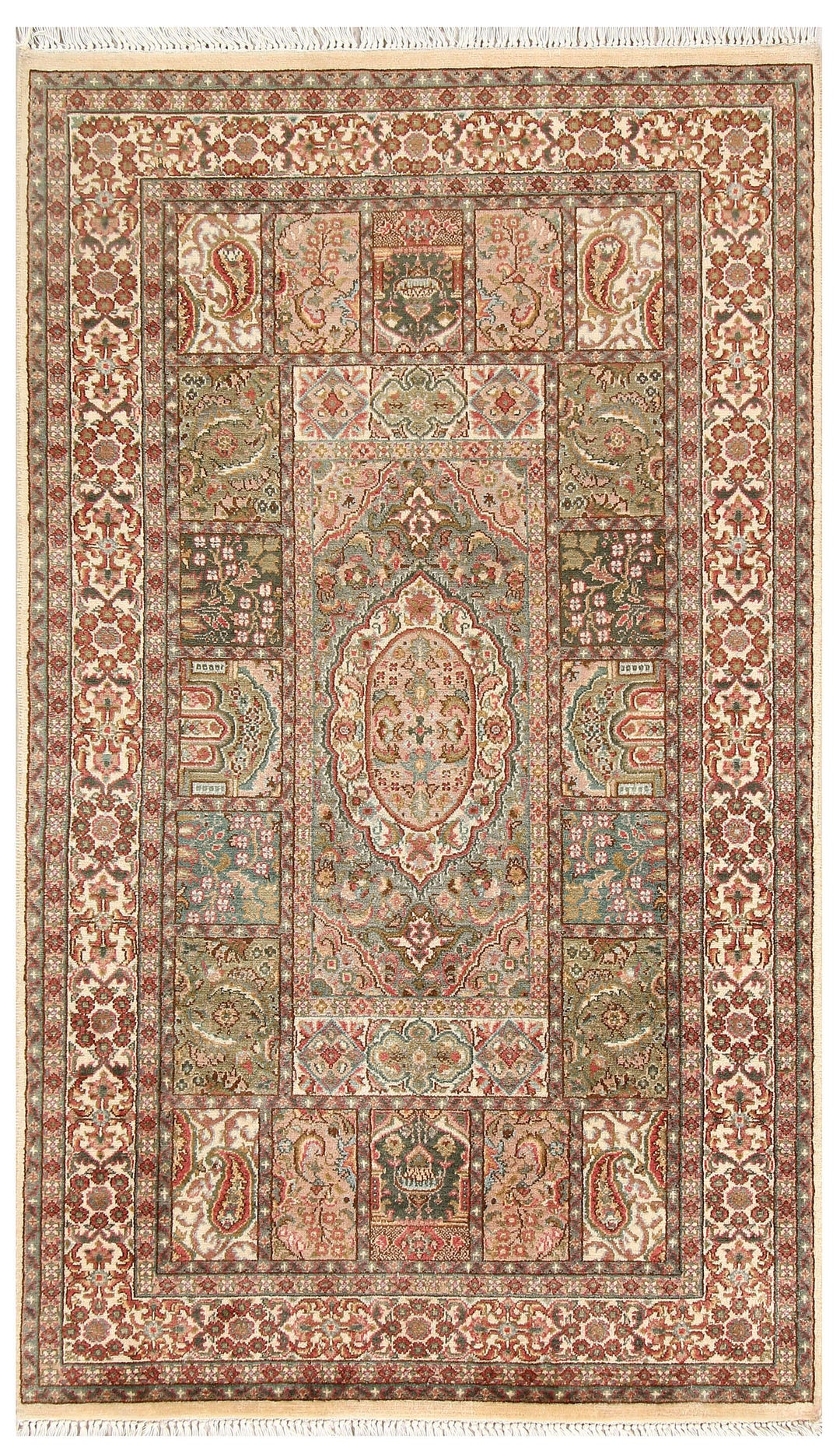 Pakistani Bakhtiar Rug 3'2" x 5'2" Hand-Knotted