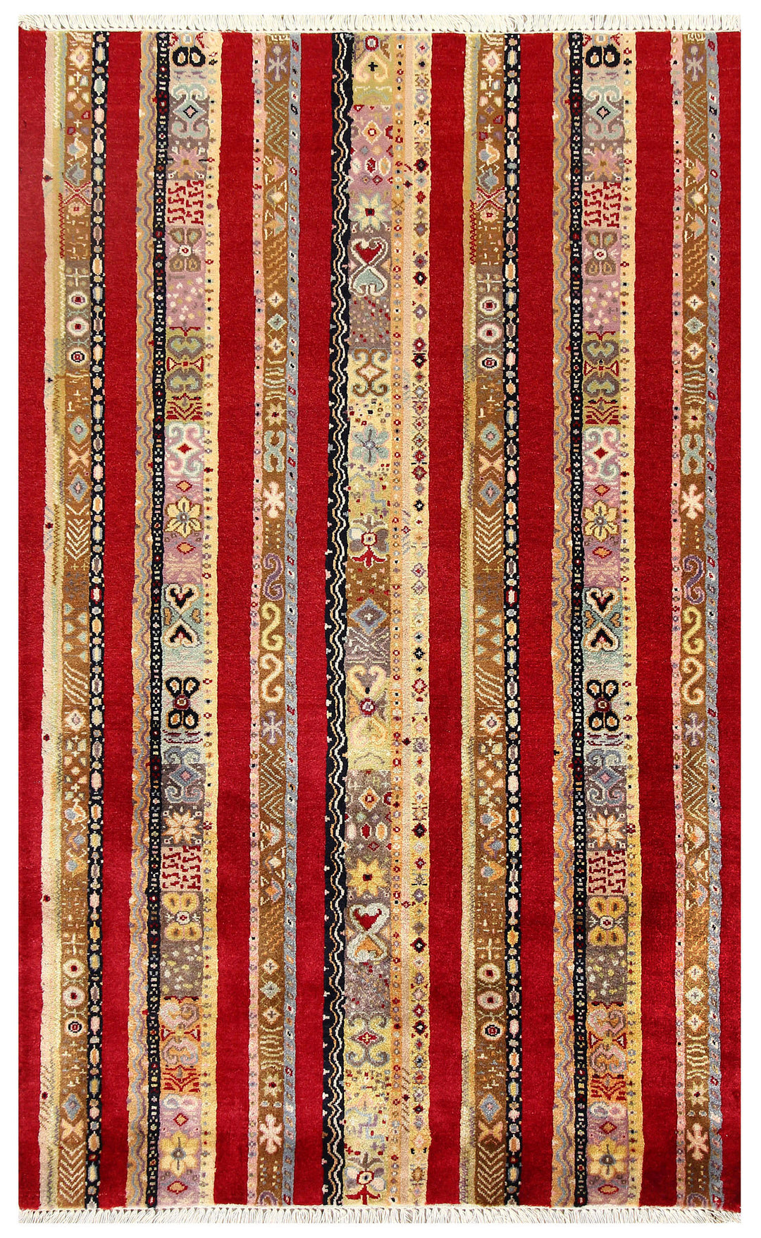 Multi Colored Shawl Rug 3' 1 x 5' 5 Hand-Knotted