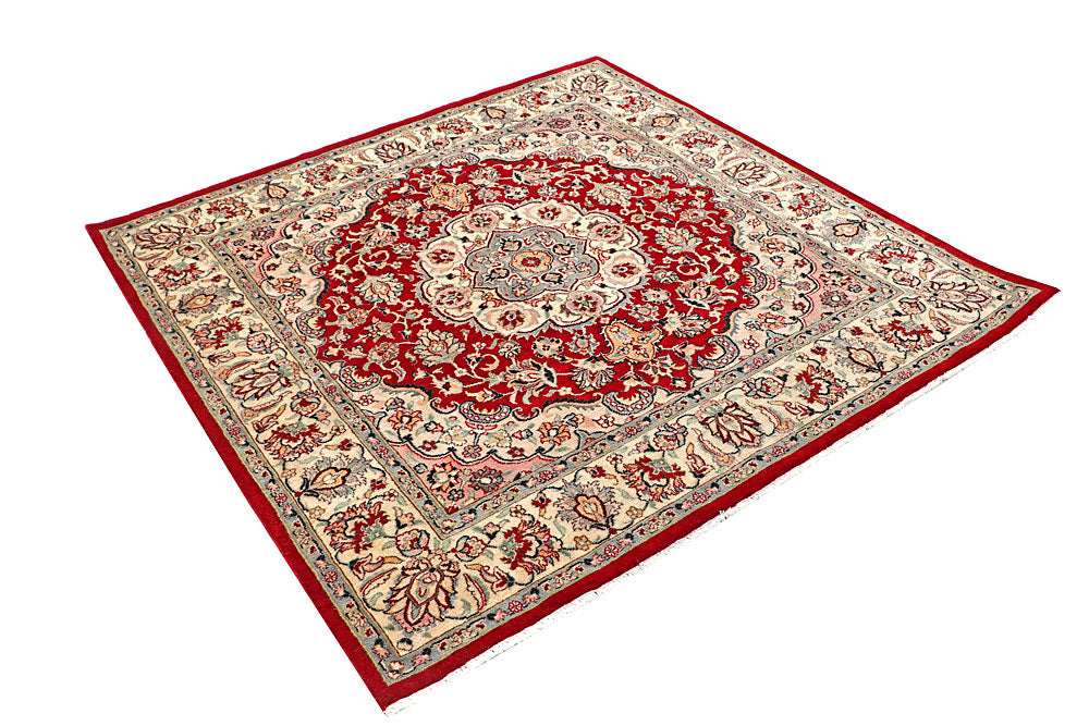 Firebrick Kashan 5' 1 x 5' 2 - No. 56939 - ALRUG Rug Store