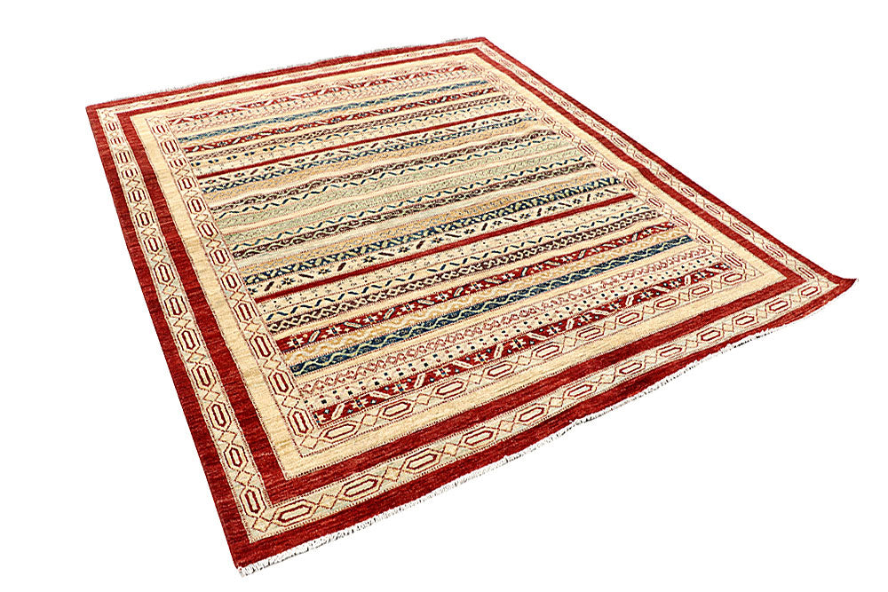 Multi Colored Kazak 6' 6 x 7' 4 - No. 56952 - ALRUG Rug Store