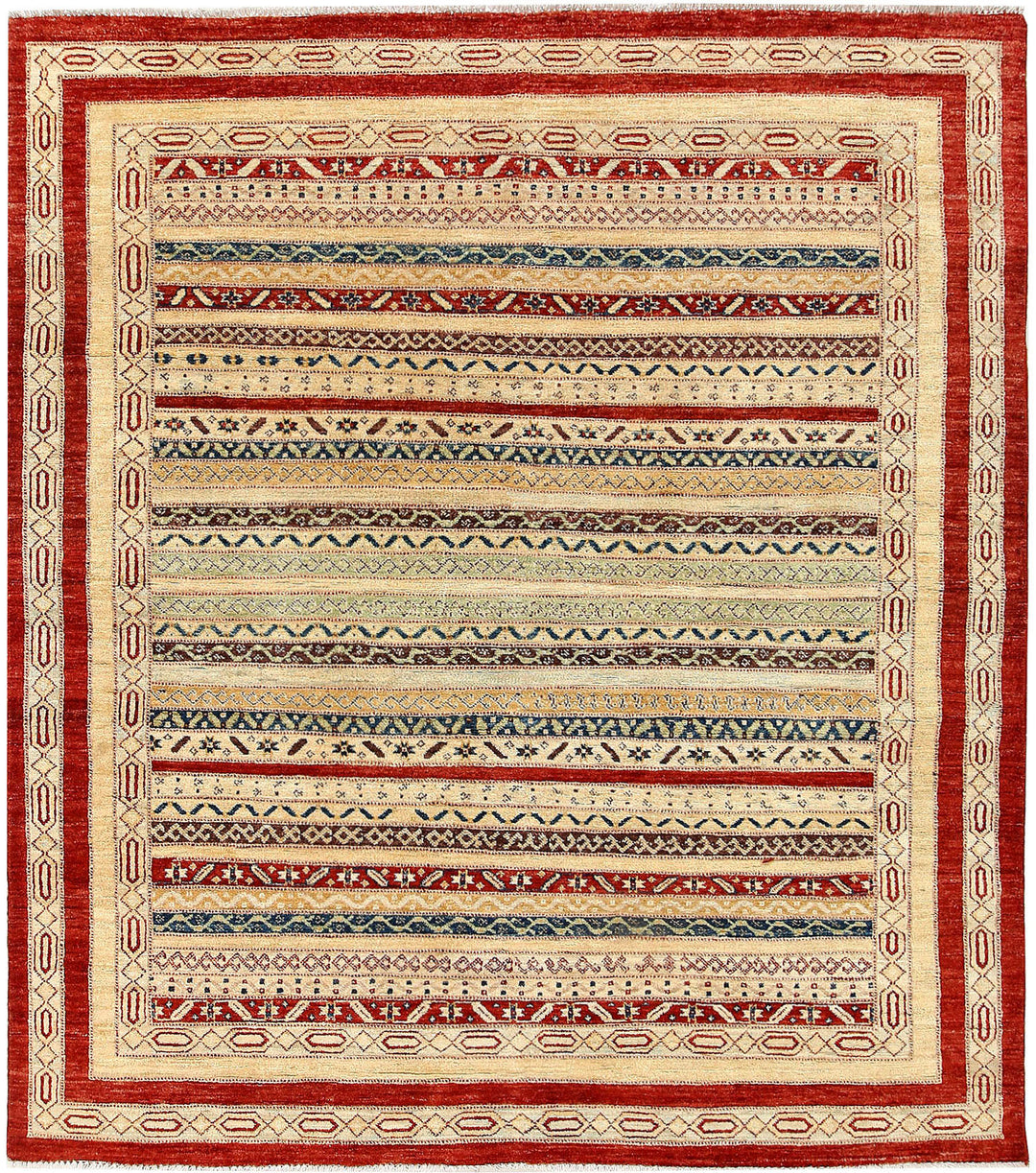 Multi Colored Kazak 6' 6 x 7' 4 - No. 56952 - ALRUG Rug Store