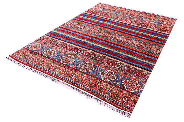 Multi Colored Kazak 5' 10 x 8' 3 - No. 57029 - ALRUG Rug Store