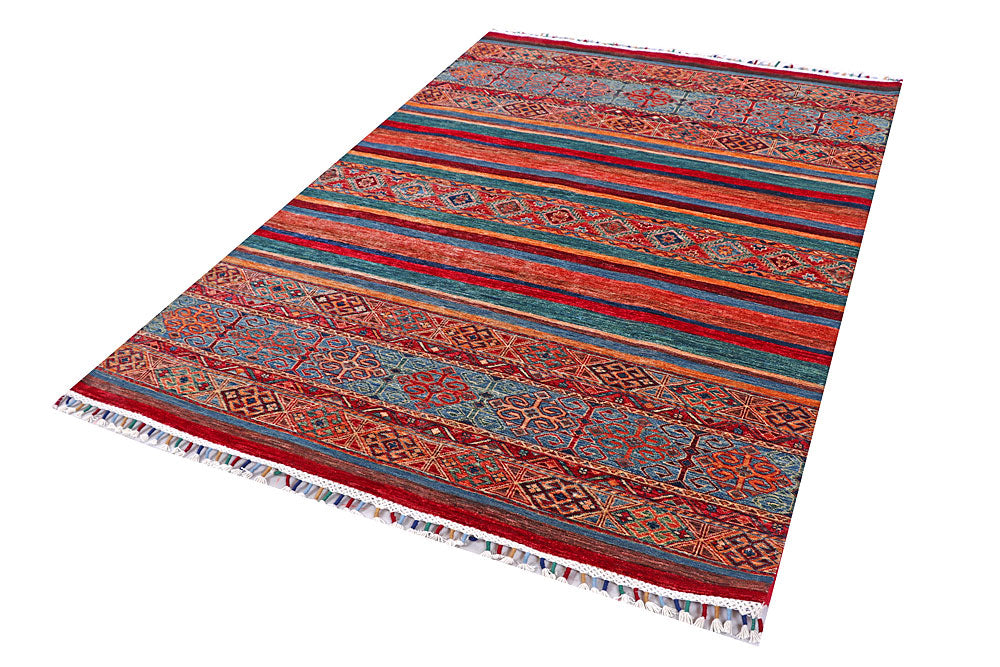 Multi Colored Kazak 4' 11 x 7' 1 - No. 57043 - ALRUG Rug Store