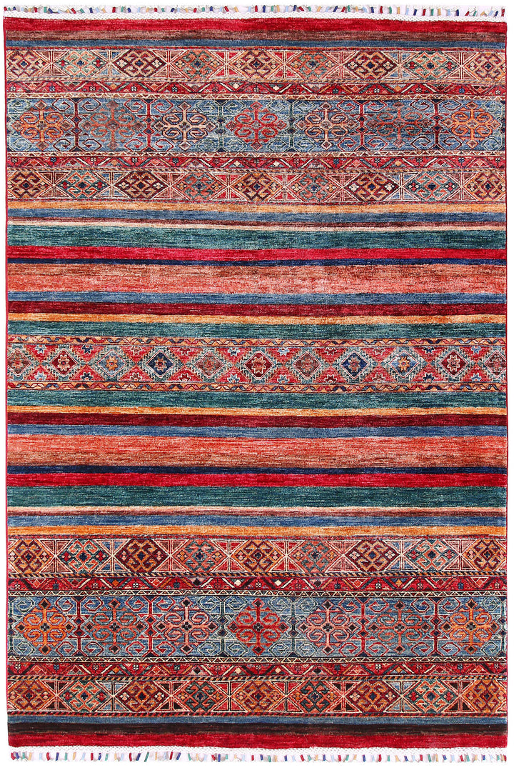Multi Colored Kazak 4' 11 x 7' 1 - No. 57043 - ALRUG Rug Store