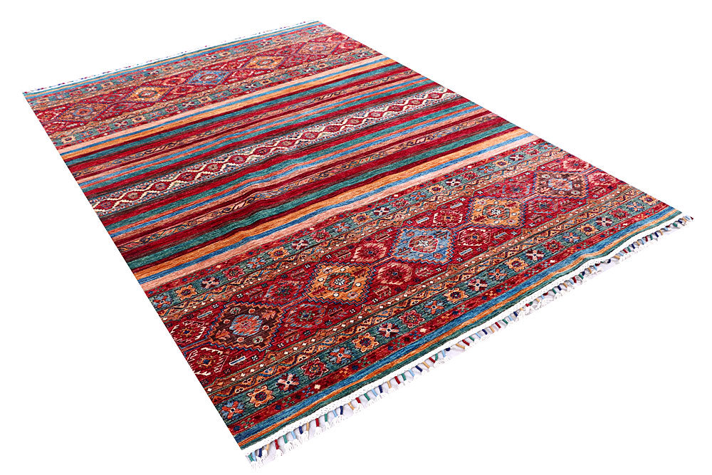 Multi Colored Kazak 5' 8 x 8' - No. 57068 - ALRUG Rug Store