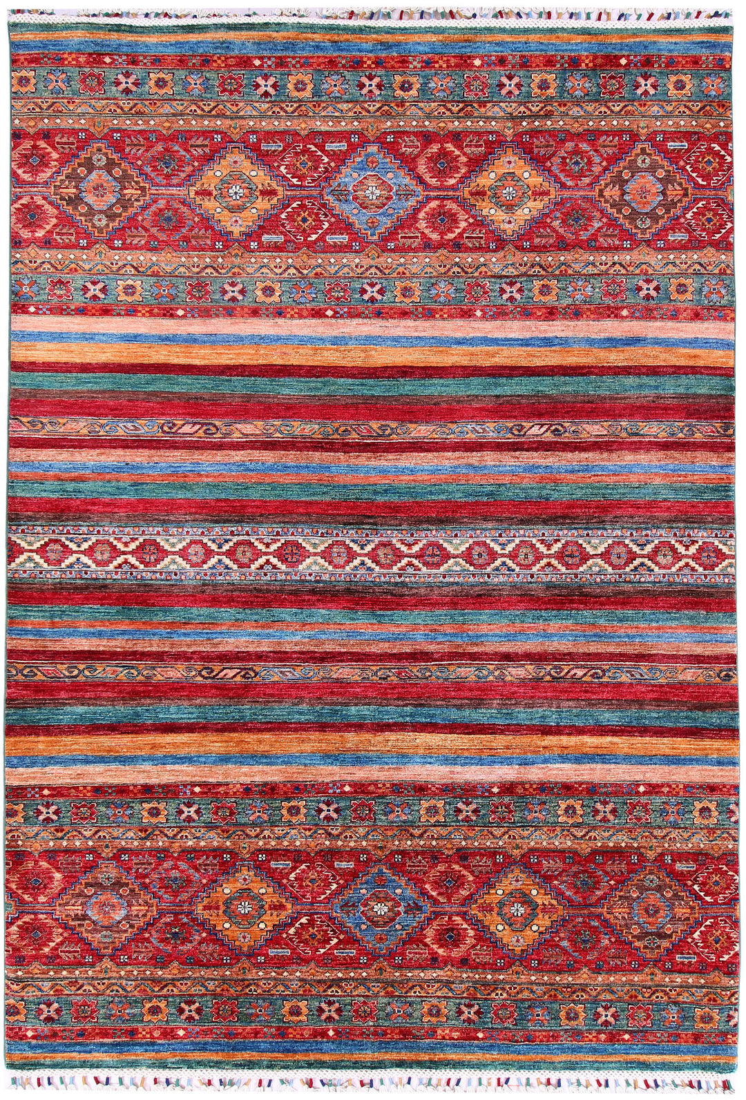 Multi Colored Kazak 5' 8 x 8' - No. 57068 - ALRUG Rug Store