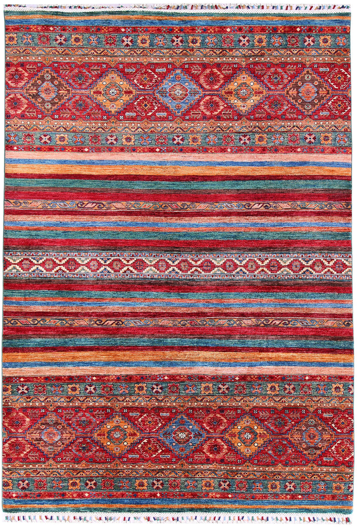 Multi Colored Kazak 5' 8 x 8' - No. 57068 - ALRUG Rug Store