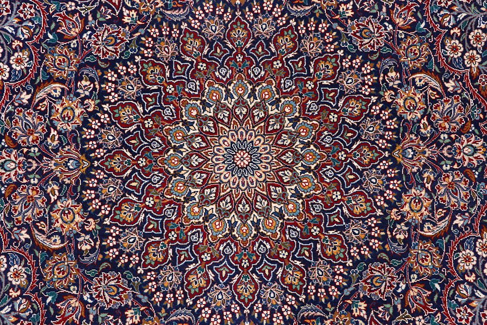 Navy Kashan 4' 7 x 6' 11 - No. 57084 - ALRUG Rug Store