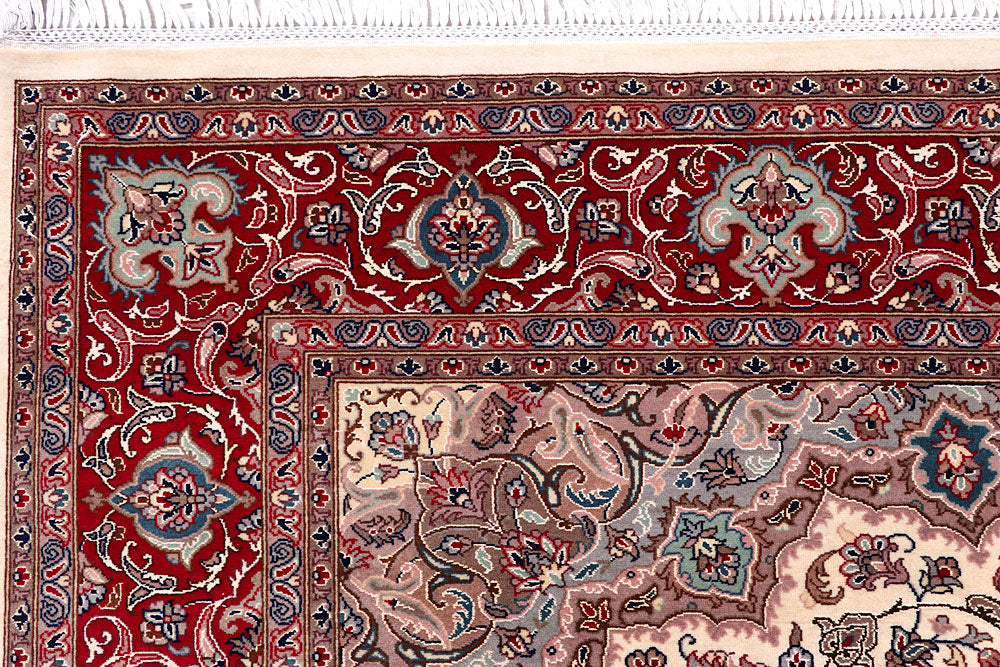 Blanched Almond Kashan 4' 7 x 7' - No. 57086 - ALRUG Rug Store