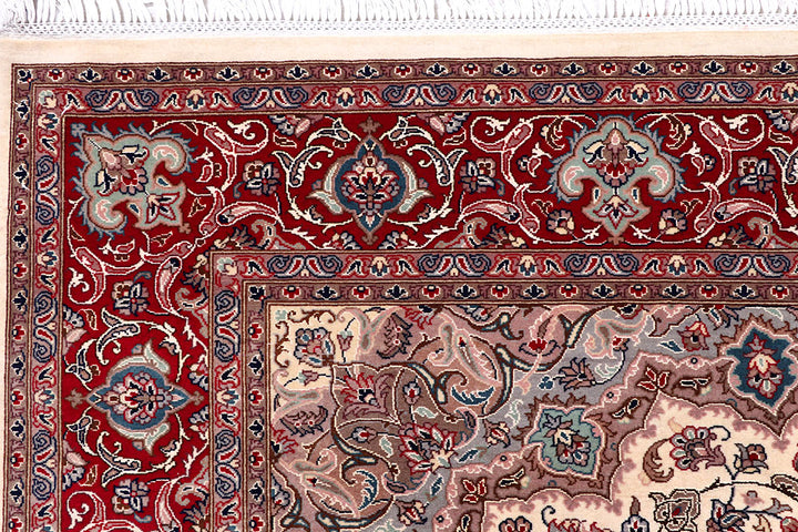 Blanched Almond Kashan 4' 7 x 7' - No. 57086 - ALRUG Rug Store