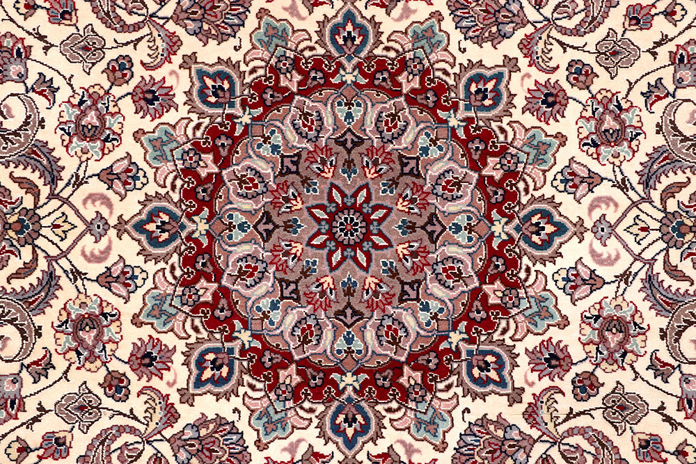 Blanched Almond Kashan 4' 7 x 7' - No. 57086 - ALRUG Rug Store