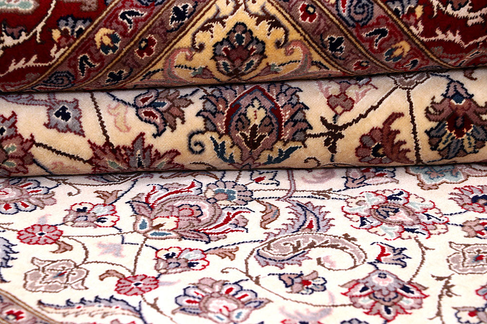 Blanched Almond Kashan 4' 7 x 7' - No. 57086 - ALRUG Rug Store