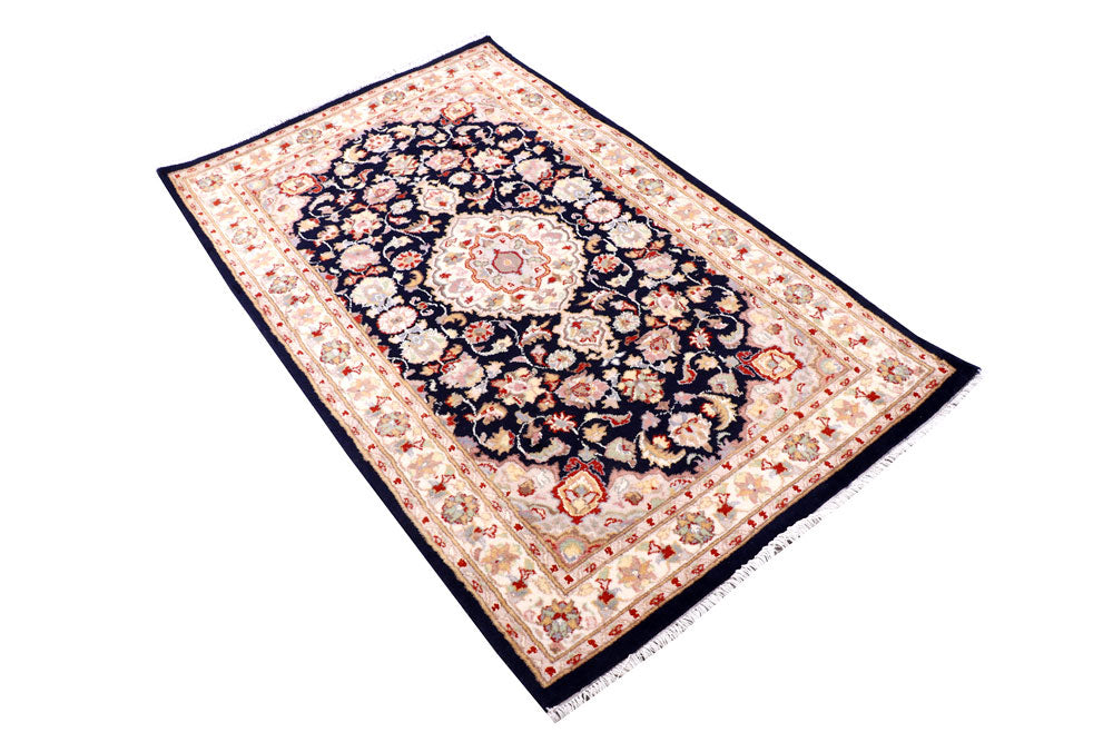 Navy Kashan 3' 2 x 5' 1 - No. 57116 - ALRUG Rug Store