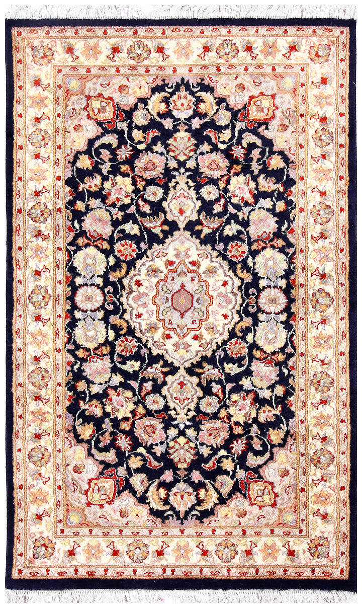 Navy Kashan 3' 2 x 5' 1 - No. 57116 - ALRUG Rug Store