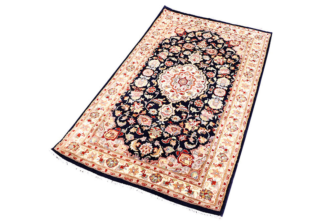Navy Kashan 3'  1" x 5'  1" - No. QA85767