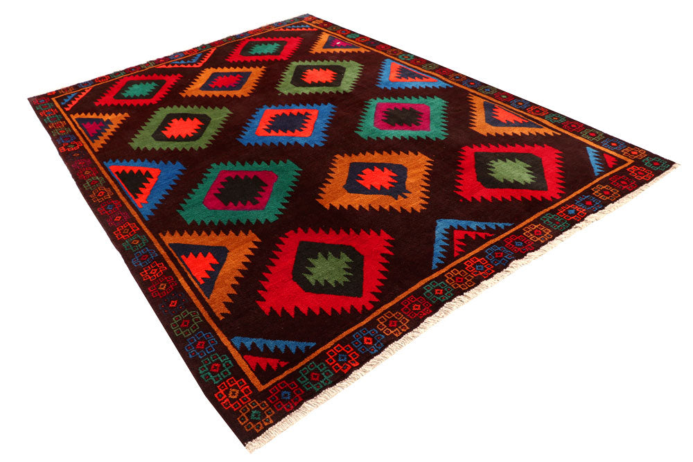 Multi Colored Baluchi 6' 9 x 9' 2 - No. 57139 - ALRUG Rug Store