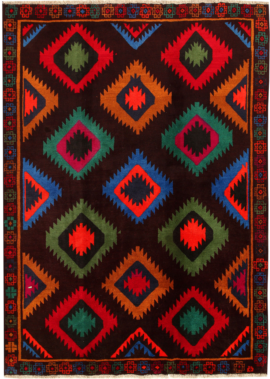 Multi Colored Baluchi 6' 9 x 9' 2 - No. 57139 - ALRUG Rug Store