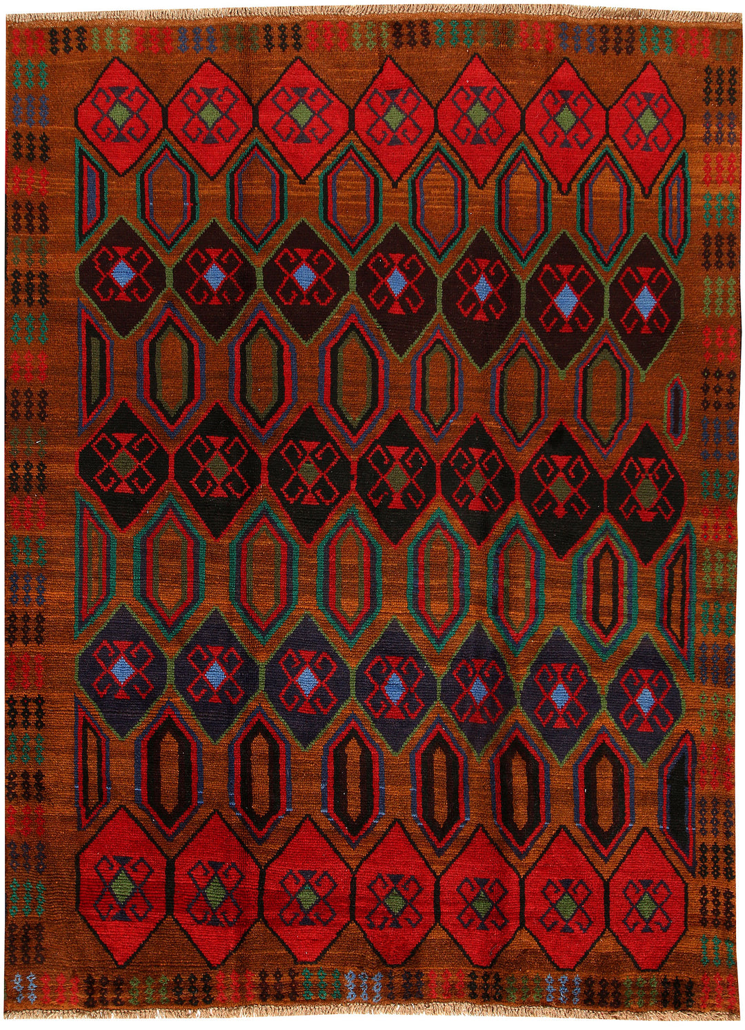 Saddle Brown Baluchi 6' x 8' - No. 57147 - ALRUG Rug Store