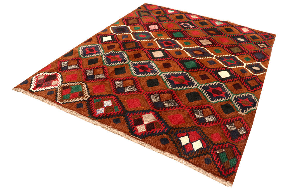 Saddle Brown Baluchi 6' 2 x 7' 10 - No. 57149 - ALRUG Rug Store