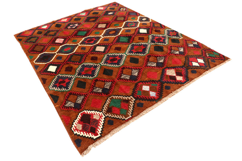Saddle Brown Baluchi 6' 2 x 7' 10 - No. 57149 - ALRUG Rug Store