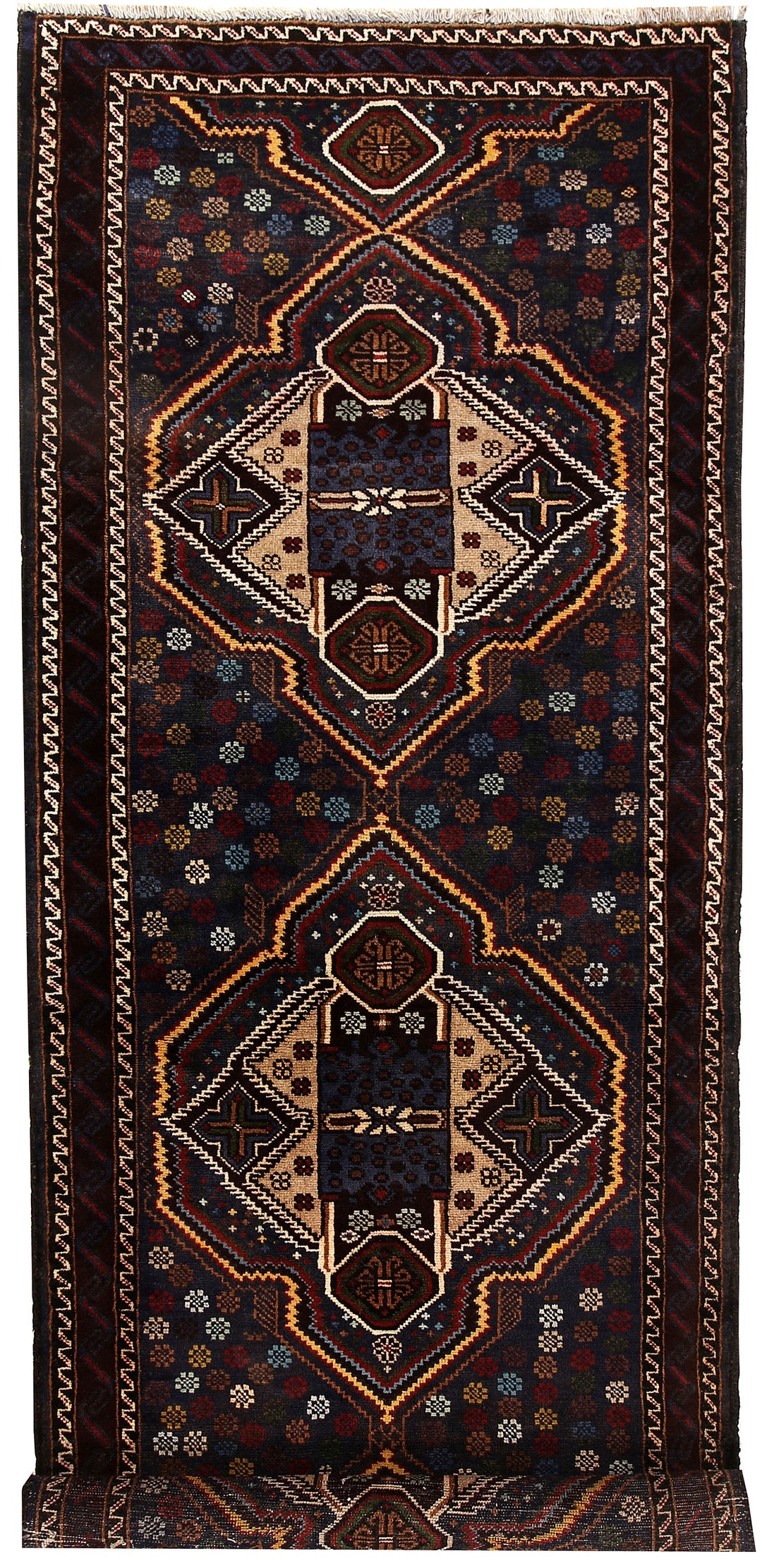 Multi Colored Baluchi 3' 2 x 9' 5 - No. 57192 - ALRUG Rug Store
