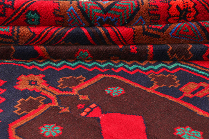 Crimson Baluchi 9' 9 x 12' 1 - No. 57201 - ALRUG Rug Store