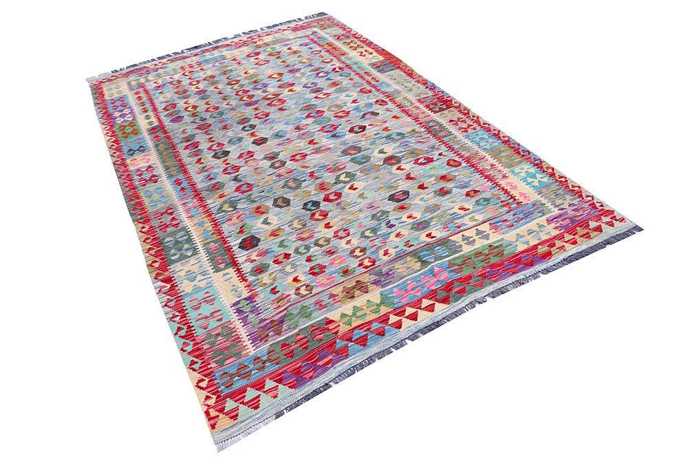Multi Colored Kilim 5' 2 x 8' 2 - No. 57228 - ALRUG Rug Store