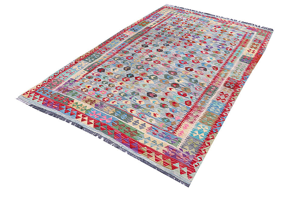 Multi Colored Kilim 5' 2 x 8' 2 - No. 57228 - ALRUG Rug Store