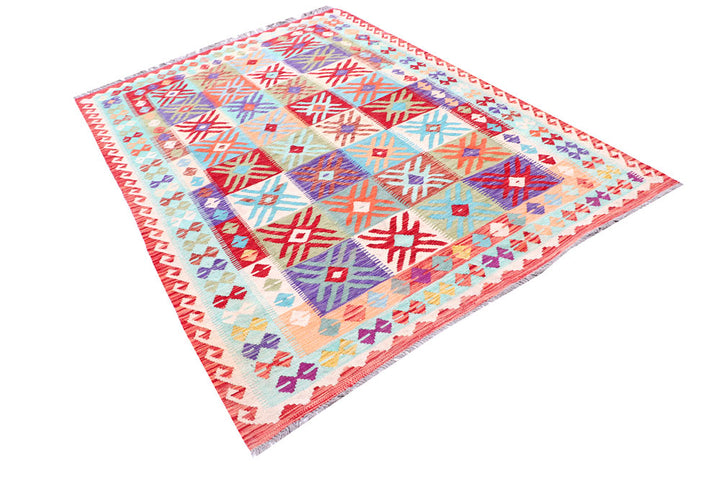 Multi Colored Kilim 5' 8 x 8' 6 - No. 57229 - ALRUG Rug Store