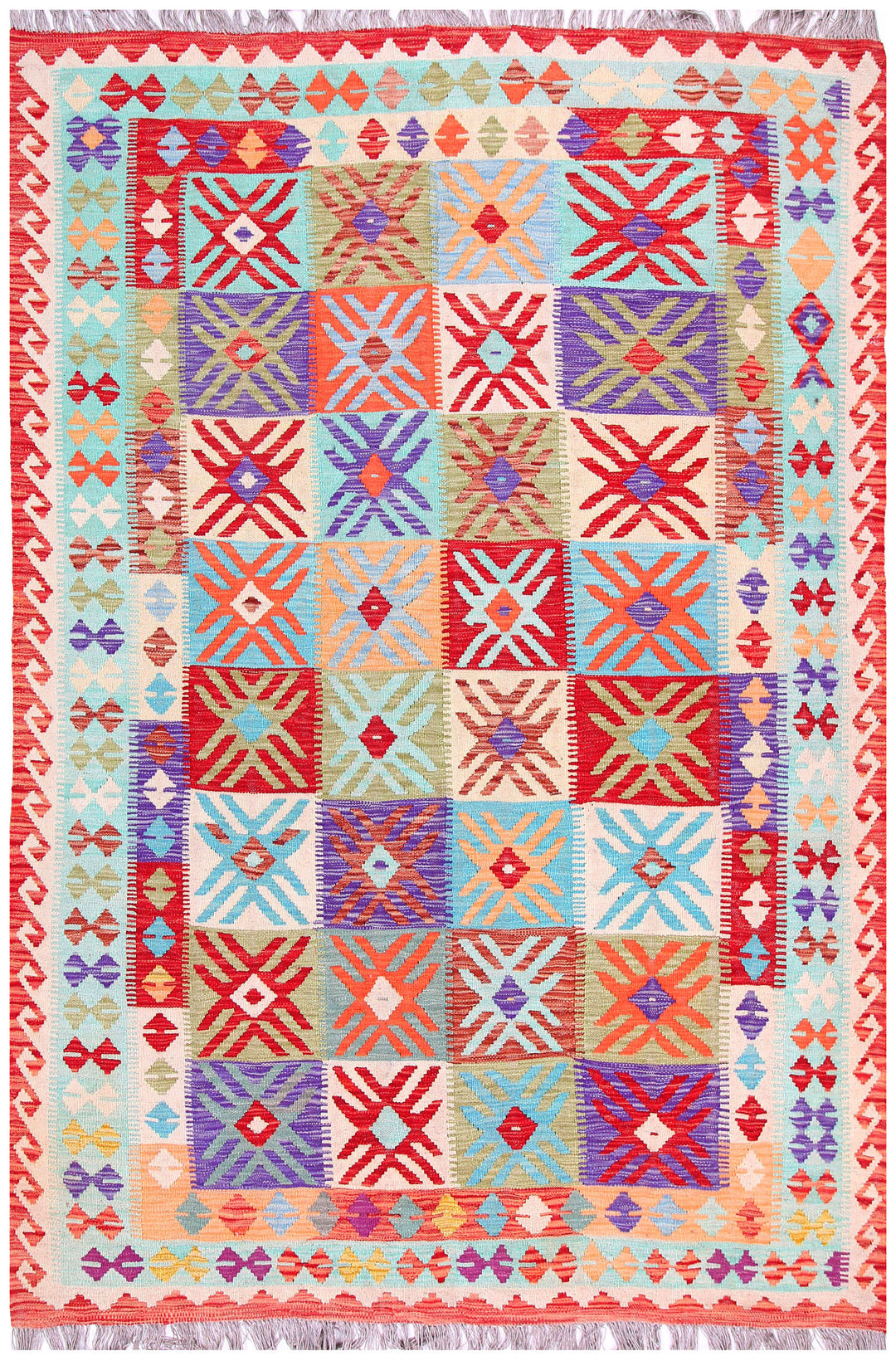 Multi Colored Kilim 5' 8 x 8' 6 - No. 57229 - ALRUG Rug Store