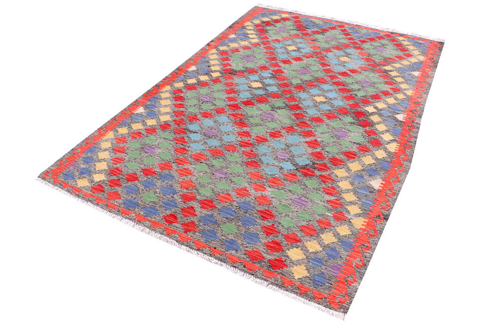 Multi Colored Kilim 5' 2 x 7' 10 - No. 57231 - ALRUG Rug Store