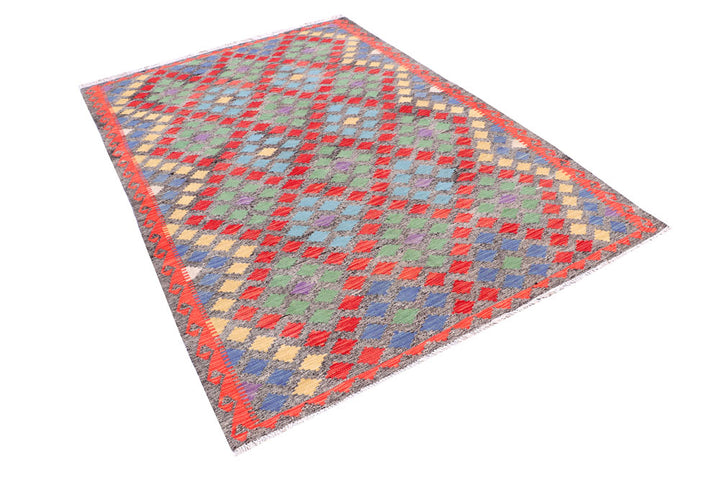 Multi Colored Kilim 5' 2 x 7' 10 - No. 57231 - ALRUG Rug Store