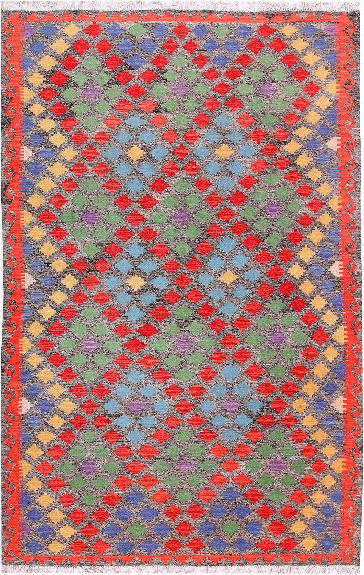 Multi Colored Kilim 5' 2 x 7' 10 - No. 57231 - ALRUG Rug Store